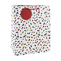 Пакет бумажный подарочный "Joyful spots", 26.5x14x33 см