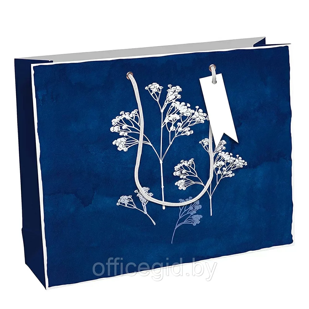 Пакет бумажный подарочный "Excellia. Cyanotype", 37.3x11.8x27.5 см