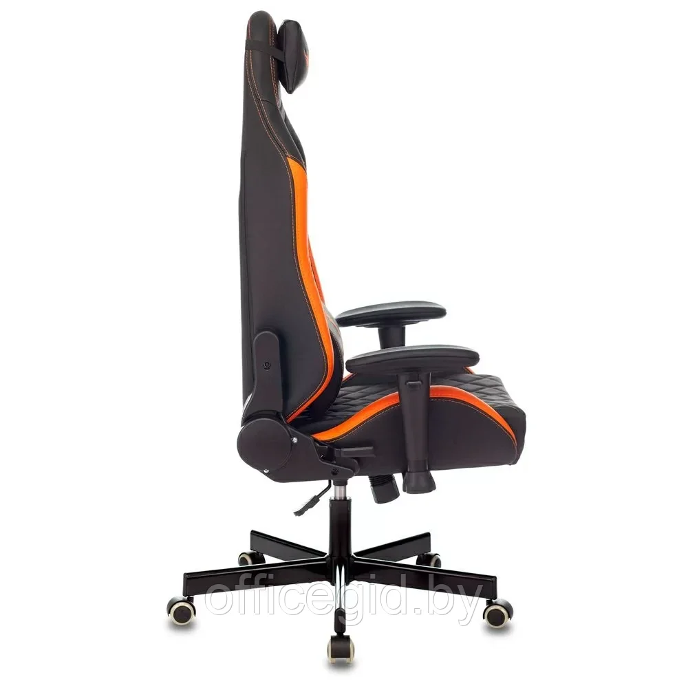 Кресло игровое "Knight Explore", экокожа, металл, черный, оранжевый - фото 3 - id-p203426887