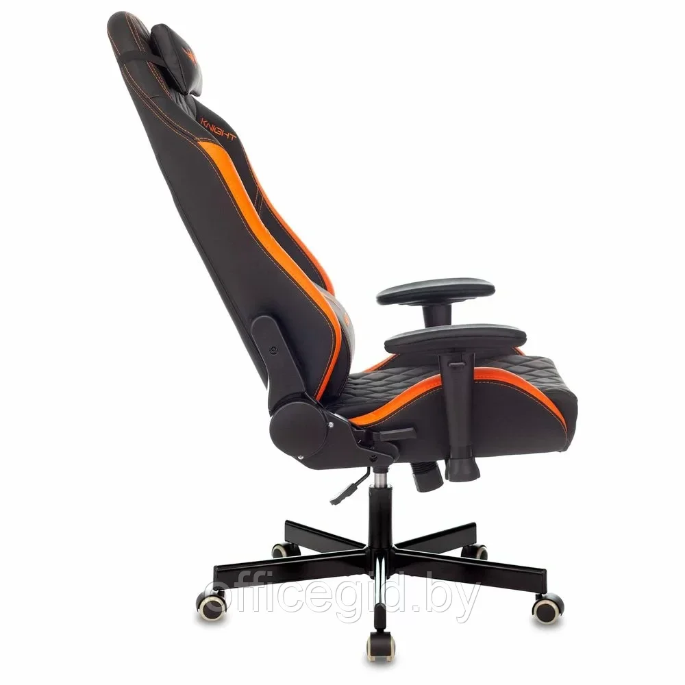 Кресло игровое "Knight Explore", экокожа, металл, черный, оранжевый - фото 5 - id-p203426887
