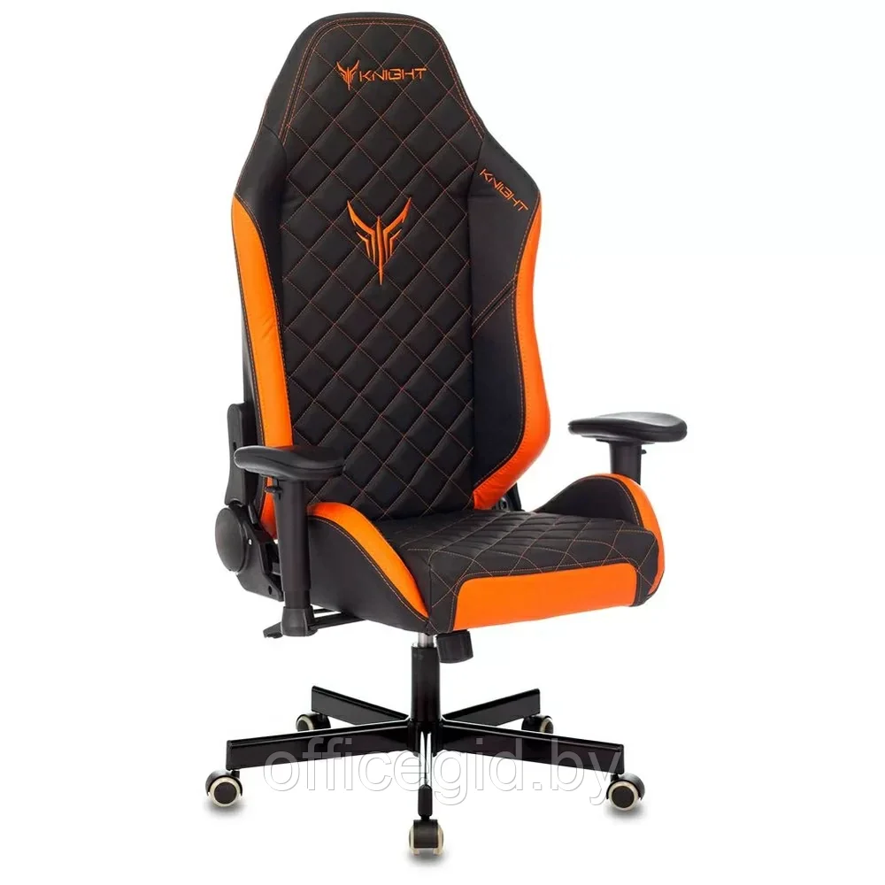 Кресло игровое "Knight Explore", экокожа, металл, черный, оранжевый - фото 7 - id-p203426887