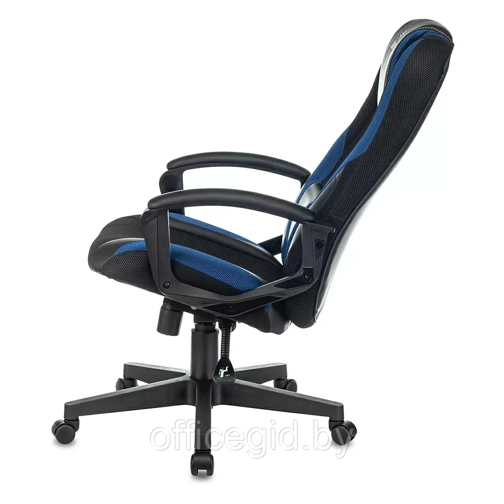 Кресло игровое "Бюрократ Zombie 9", текстиль, экокожа, пластик, черный, синий - фото 5 - id-p203426889