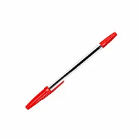Ручка шариковая “LZ03 Open”, 0.4 мм., прозрачный-красный, стерж. красный