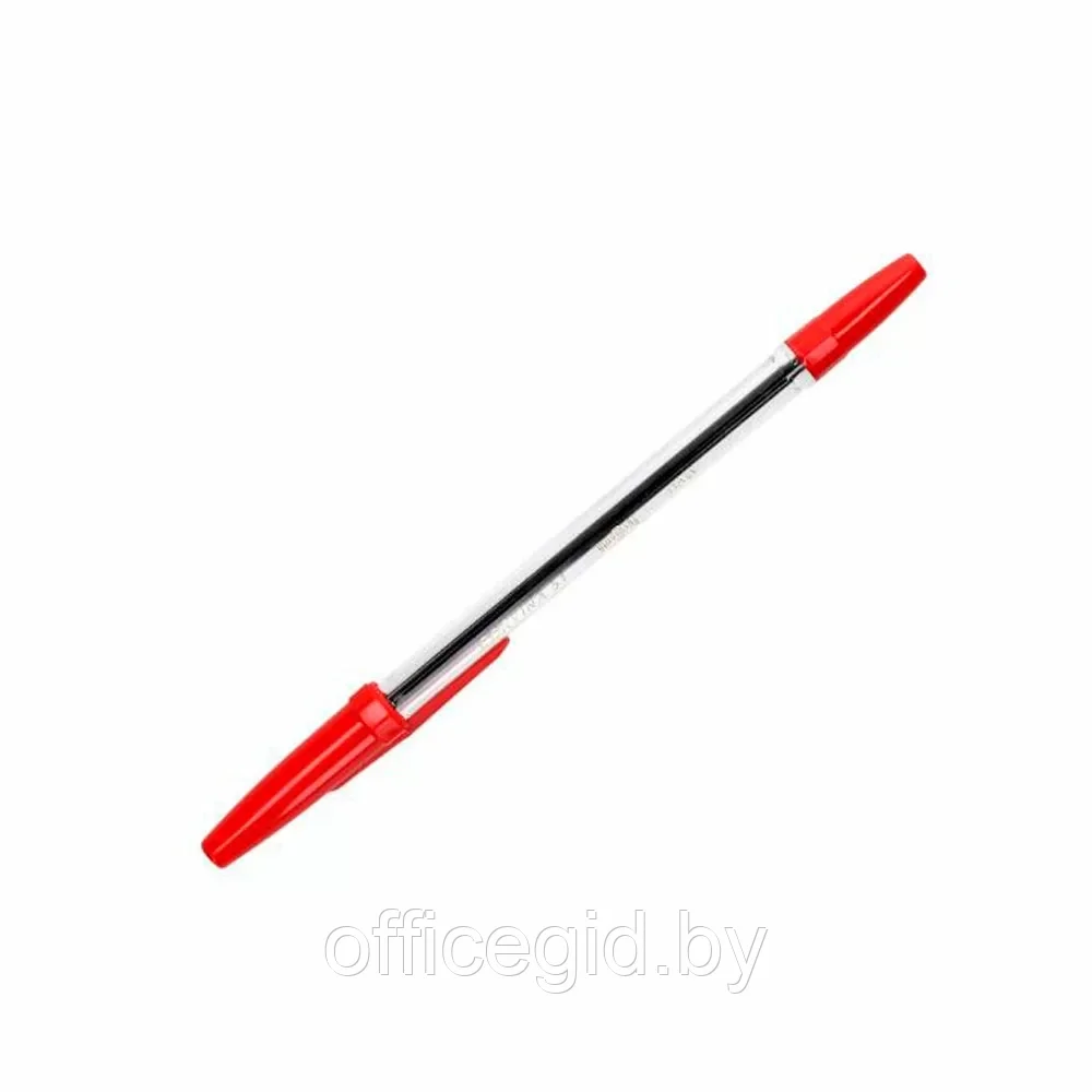 Ручка шариковая LZ03 Open , 0.4 мм., прозрачный-красный, стерж. красный - фото 1 - id-p203427974