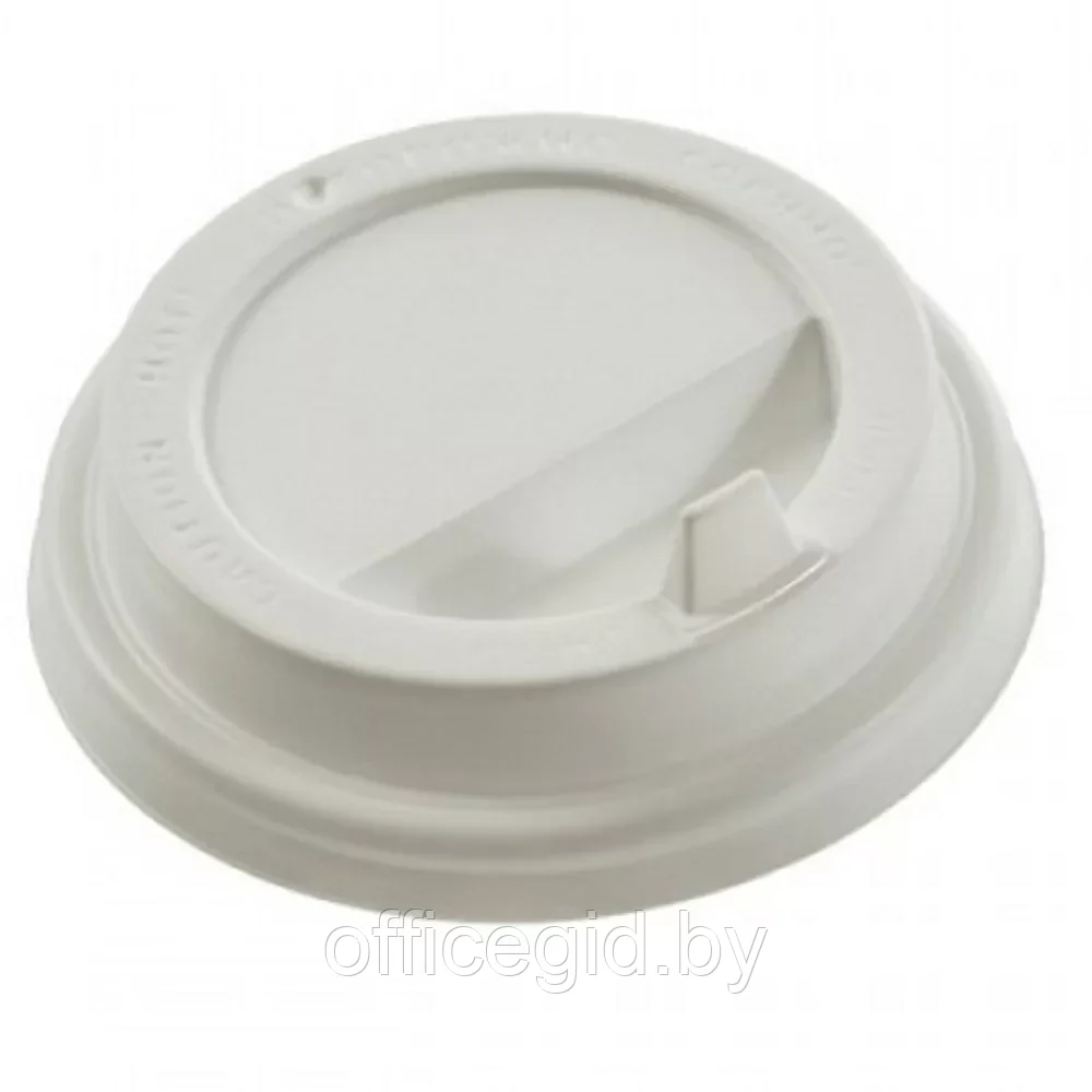 Крышка пластиковая для стаканов d=80мм, с клапаном, 100 шт/упак, белый, матовая - фото 1 - id-p203426004
