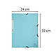 Папка на резинках "Aquarel", А4, 15 мм, картон, голубой, фото 4