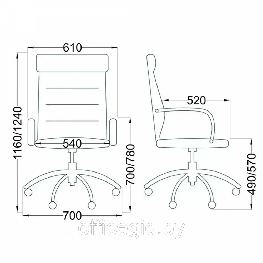 Кресло для руководителя Alexander chrome, экокожа, хром, кремовый - фото 3 - id-p203426013