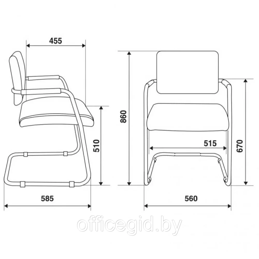 Кресло на полозьях "CH-599AV TW-01", сетка, ткань, металл, черный - фото 5 - id-p203426024