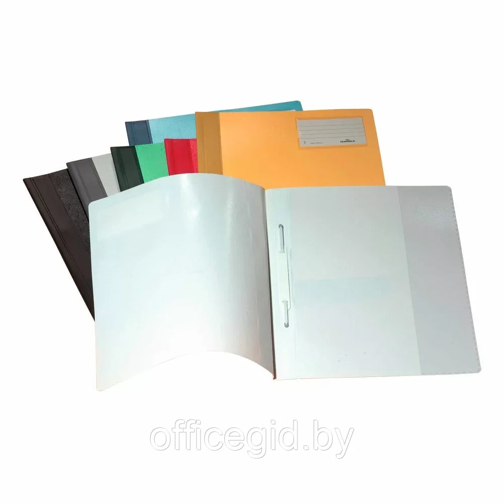 Папка-скоросшиватель с окном для визиток "Durable", А4+, черный - фото 2 - id-p203427999