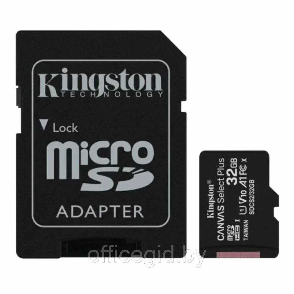 Карта памяти Kingston micro SDHC, 32 Gb + SD Adapter - фото 1 - id-p203428024