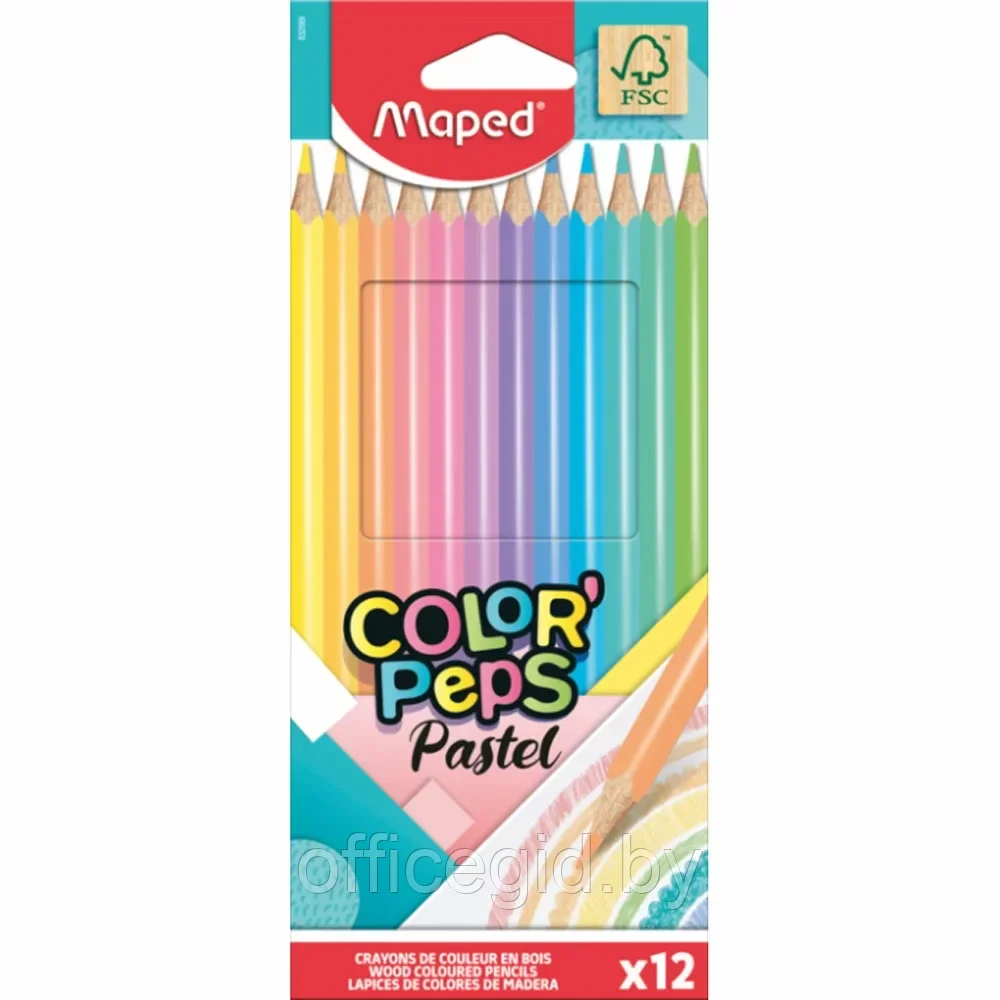 Цветные карандаши "Color Peps Pastel", 12 цветов - фото 1 - id-p203428025