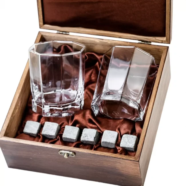 Подарочный набор для виски в деревянной шкатулке с камнями AmiroTrend ABW-104 - фото 5 - id-p200564755
