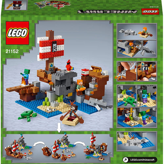 Конструктор LEGO Minecraft 21152 Приключения на пиратском корабле - фото 2 - id-p203428574