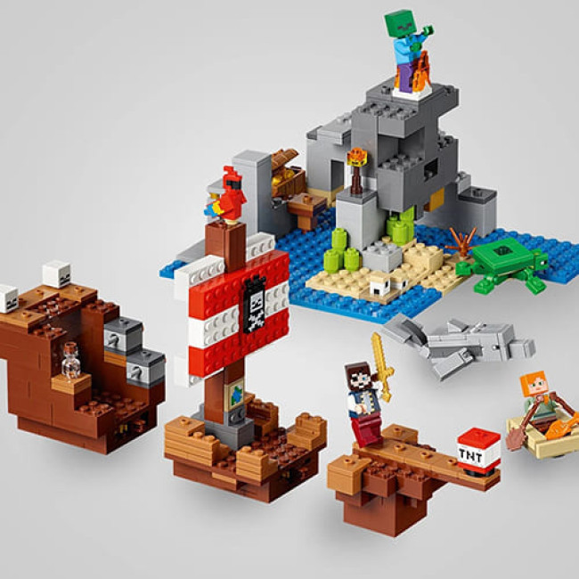 Конструктор LEGO Minecraft 21152 Приключения на пиратском корабле - фото 4 - id-p203428574