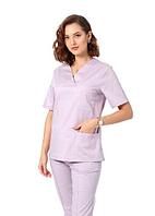 Медицинская женская блуза "хирург"стрейч (цвет лиловый)