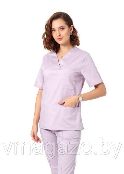 Медицинская женская блуза хирург стрейч (цвет лиловый) - фото 1 - id-p198045151