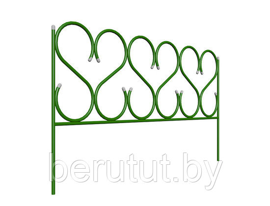 Заборчик металлический декоративный "Изящный большой", цвет Зеленый - фото 3 - id-p203444811