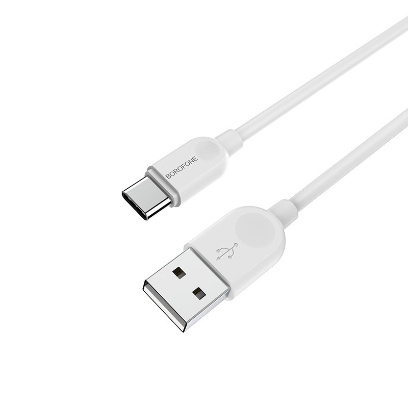 Зарядный USB дата кабель BOROFONE BX14 Type-C, 3.0A, 3м, белый 556392