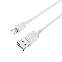 Зарядный USB дата кабель BOROFONE BX14 Lightning, 2.4A, 2м, белый 556387