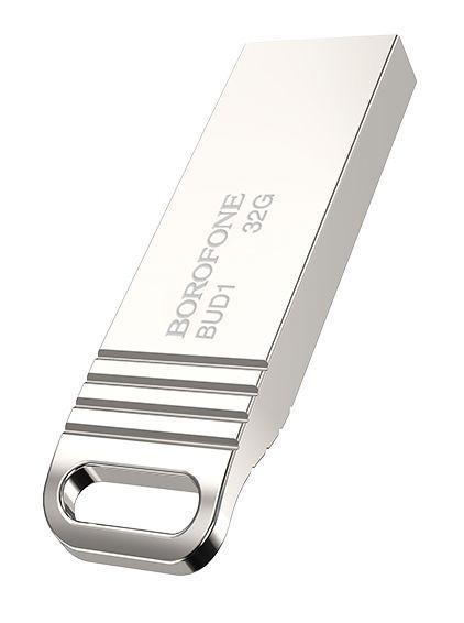 Флешка 32Gb Borofone BUD1, USB 2.0, серебристый 556422 - фото 1 - id-p203446316