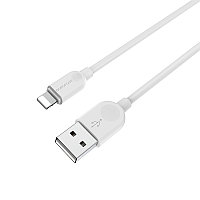 Зарядный USB дата кабель BOROFONE BX14 Lightning, 2.4A, 3м, белый 556388