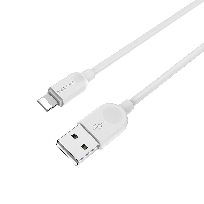 Зарядный USB дата кабель BOROFONE BX14 Lightning, 2.4A, 3м, белый 556388 - фото 1 - id-p203446321