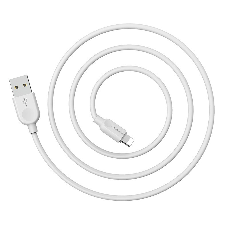 Зарядный USB дата кабель BOROFONE BX14 Lightning, 2.4A, 3м, белый 556388 - фото 4 - id-p203446321