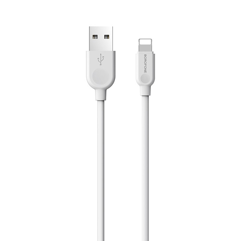 Зарядный USB дата кабель BOROFONE BX14 Lightning, 2.4A, 3м, белый 556388 - фото 5 - id-p203446321