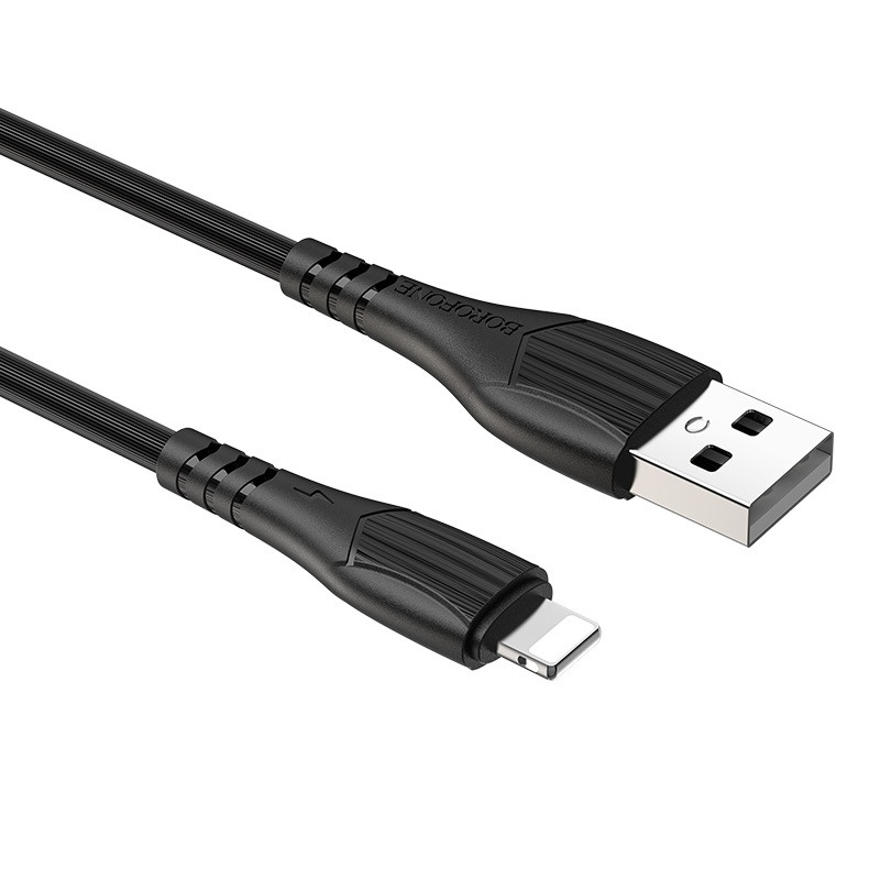 Зарядный USB дата кабель BOROFONE BX37 Lightning, 2.4A, 1м, черный 556394 - фото 1 - id-p203446323