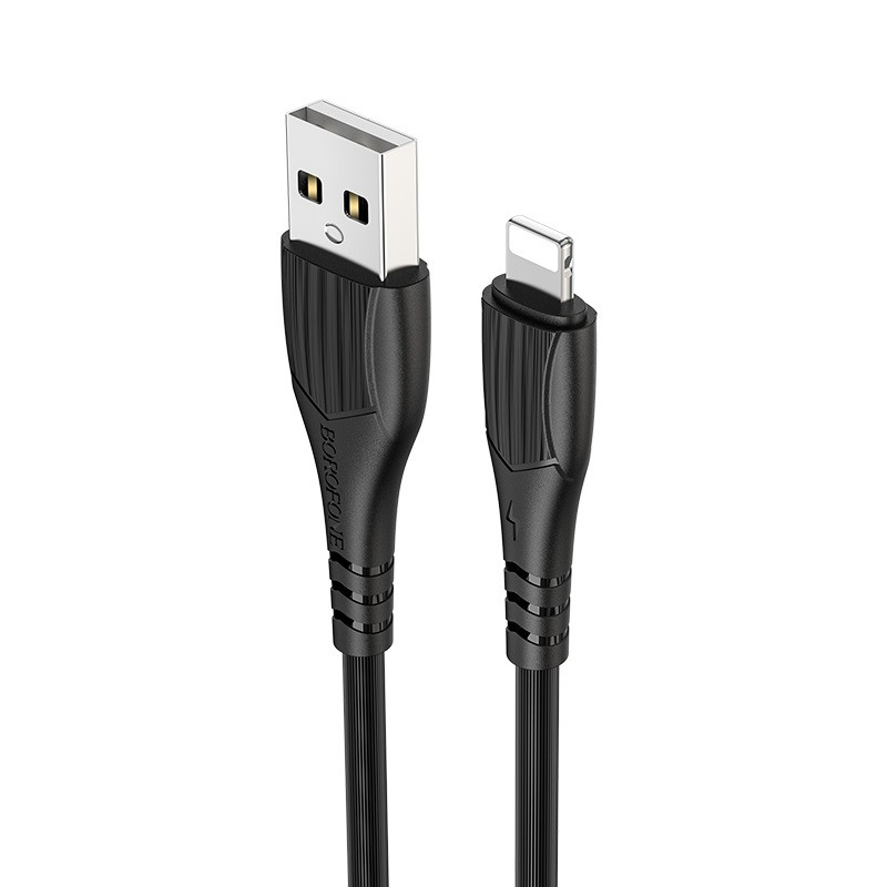 Зарядный USB дата кабель BOROFONE BX37 Lightning, 2.4A, 1м, черный 556394 - фото 4 - id-p203446323