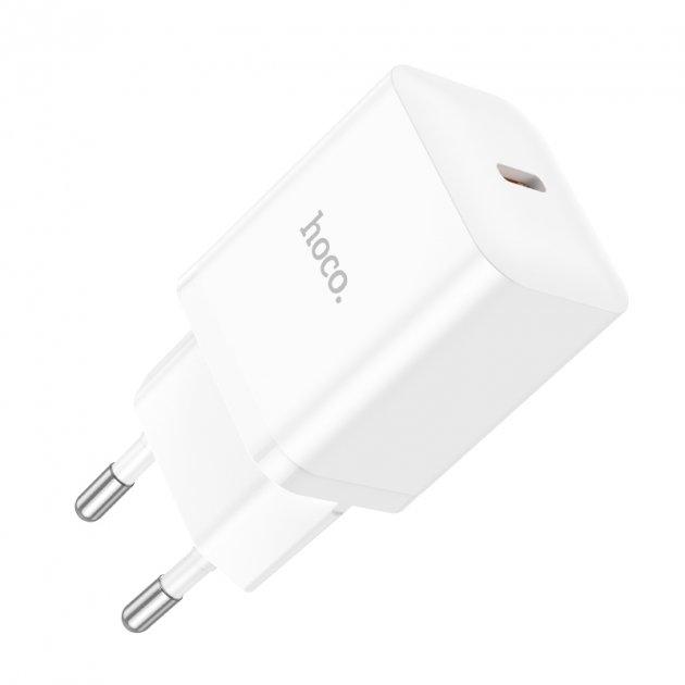 Зарядное устройство сетевое - блок питания HOCO N27, 1 USB Type-C PD20W, белый 556401