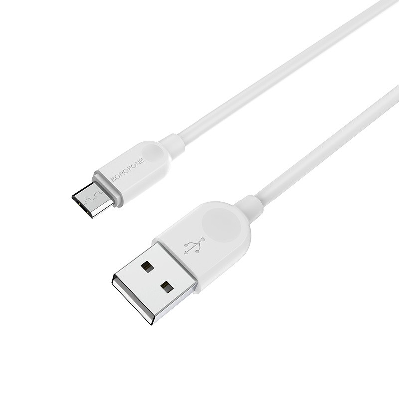 Зарядный USB дата кабель BOROFONE BX14 MicroUSB, 2.4A, 3м, белый 556390