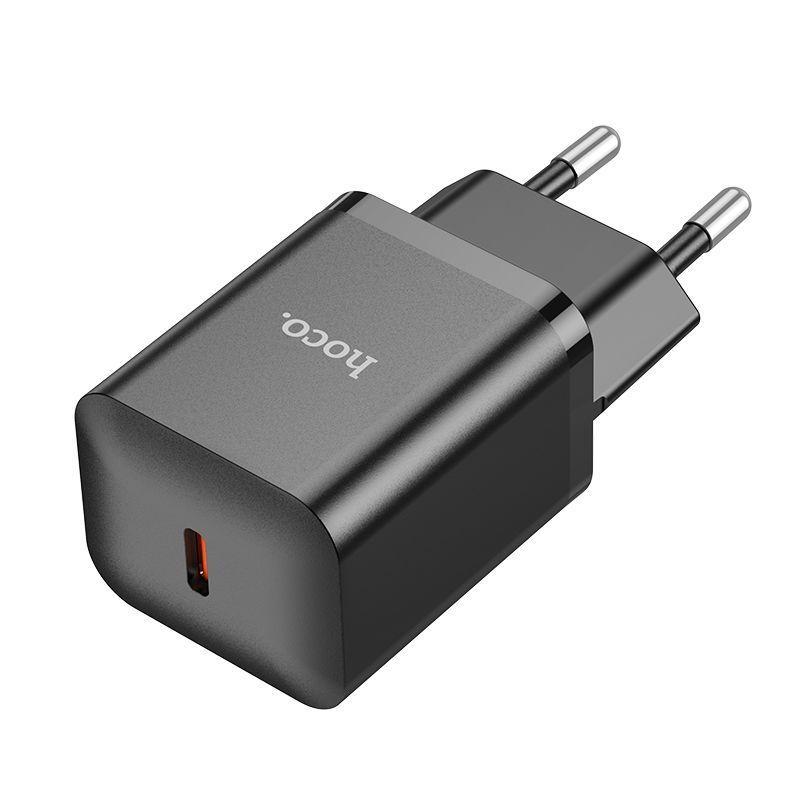Зарядное устройство сетевое - блок питания HOCO N27, 1 USB Type-C PD20W, черный 556402 - фото 1 - id-p203446335