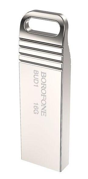 Флешка 16Gb Borofone BUD1, USB 2.0, серебристый 556420 - фото 1 - id-p203446340