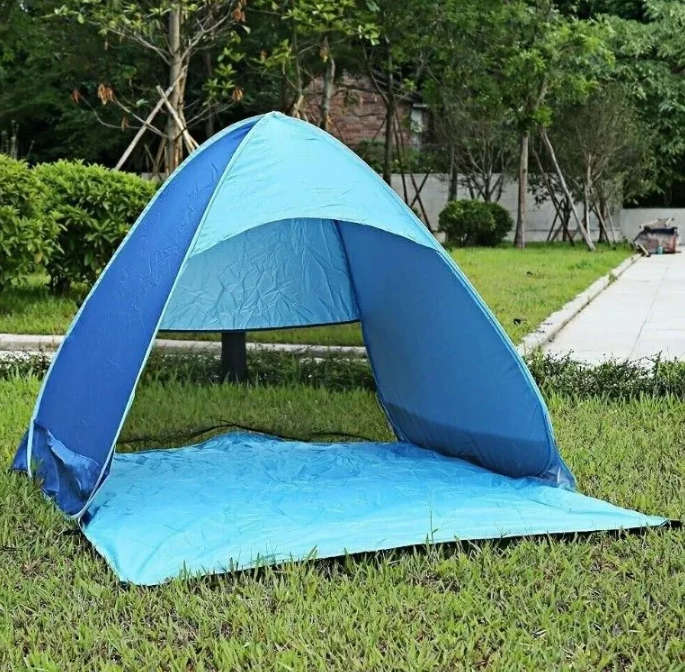 Палатка трехместная автоматическая XL 200 х 165 х 130 см. / тент самораскладывающийся для пляжа, для отдыха - фото 3 - id-p203446947