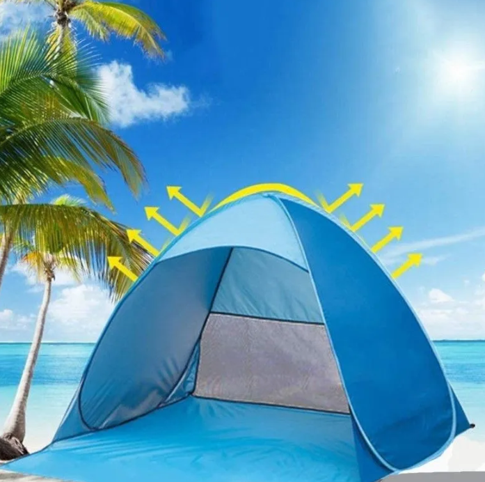 Палатка трехместная автоматическая XL 200 х 165 х 130 см. / тент самораскладывающийся для пляжа, для отдыха - фото 4 - id-p203446947