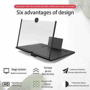 3D увеличитель экрана для смартфона, подставка (черный), фото 3