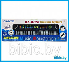 Детский синтезатор пианино 3778 Canto 37 клавиш с микрофоном, детское пианино музыкальный инструмент для детей