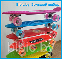 Пенни борд Penny board / скейт со светящимися ПУ колесами, скейтборд светящийся для мальчиков и девочек