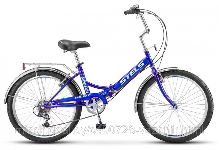 Велосипед складной Stels Pilot 750 24 Z010 2020 (синий) - фото 4 - id-p203457380
