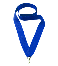 Лента для медали с карабином  синяя,  ширина 10 мм , окружность 80 см , артикул L25