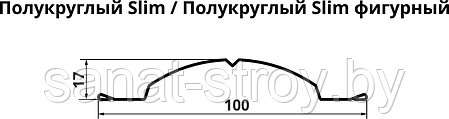 Штакетник Полукруглый Slim фигурный 0,4 PE RAL 7024 Мокрый асфальт, фото 2