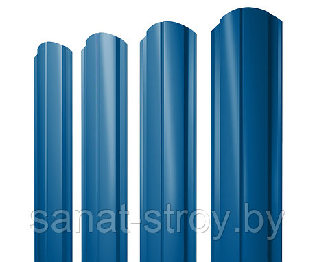 Штакетник Полукруглый Slim фигурный 0,4 PE RAL 5005 Сигнальный синий, фото 2