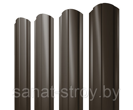 Штакетник Полукруглый Slim фигурный 0,4 PE RR 32 Темно-коричневый, фото 2