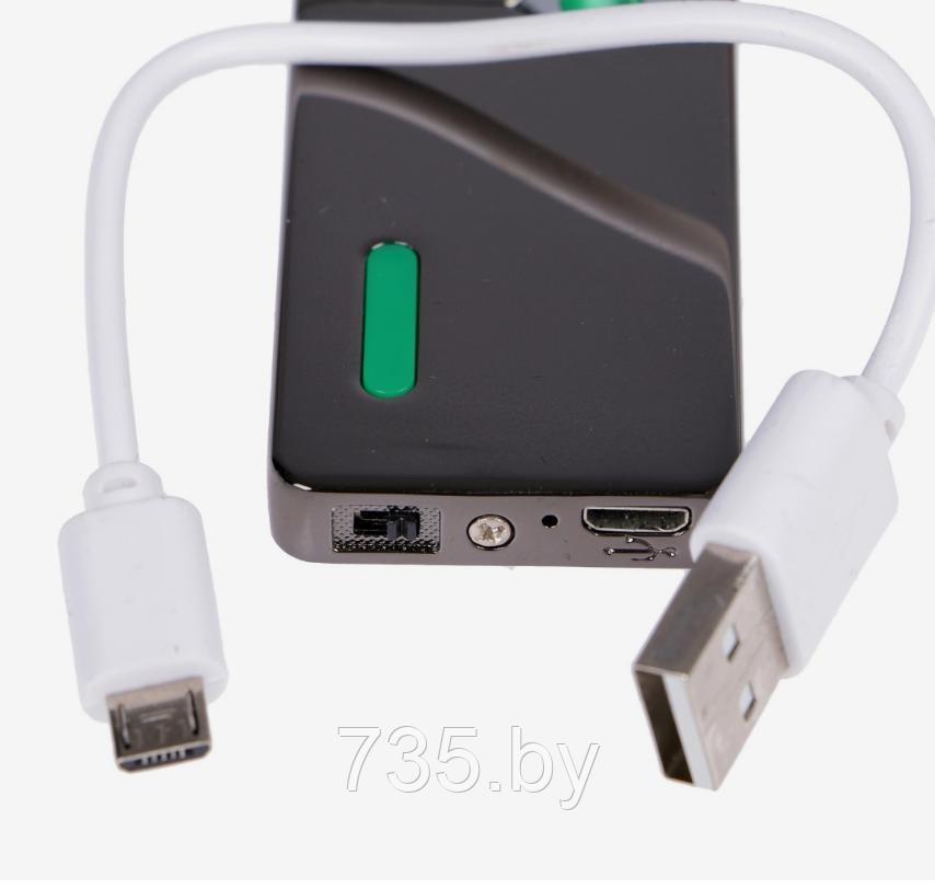 Зажигалка электронная, USB с индикатором, спираль, стальная, 7.5 х 12 см - фото 3 - id-p203494219