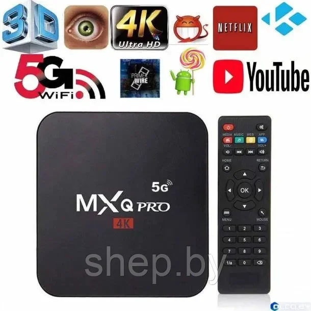 Смарт тв приставка MXQ PRO 4K Plus 5G 2 Гб / 16 Гб - фото 1 - id-p203499269