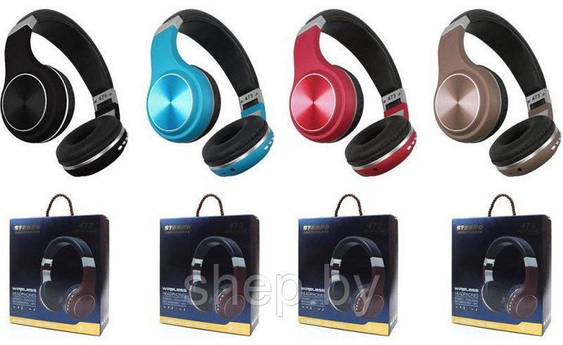 Беспроводные Bluetooth наушники Enjoy Music 473 , цвет: черный, красный, синий, коричневый - фото 1 - id-p203535593