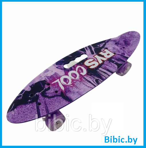 Детский скейт 885 с ручкой и рисунком принтом, пенни борд Penny board скейтборд для мальчиков и девочек принт - фото 6 - id-p203535596