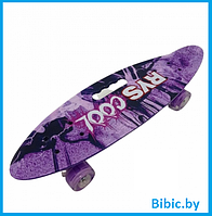 Детский скейт 885 с ручкой и рисунком принтом, пенни борд Penny board скейтборд для мальчиков и девочек принт