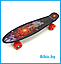 Детский скейт 126 светящиеся колеса граффити, с рисунком принтом, пенни борд Penny board скейтборд для детей, фото 2